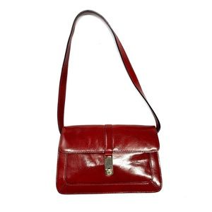 Fossil Leather Red Shoulder Handbag